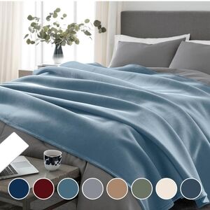 Vellux Original Queen Blanket - Soft Nylon Insulated Blanket for Bed Couch Blue